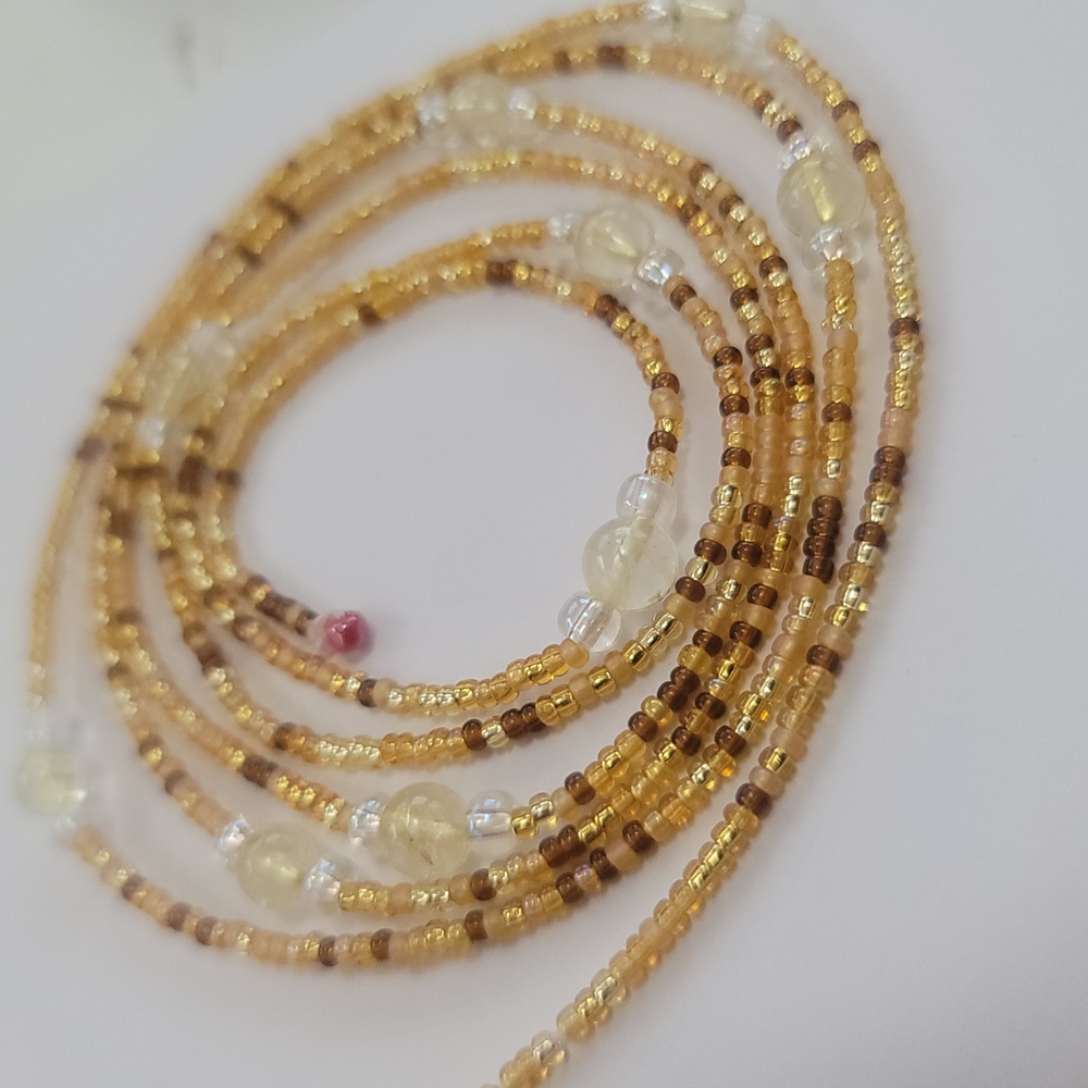 "Money Magic" Happy Stone Citrine Waistbeads 40"